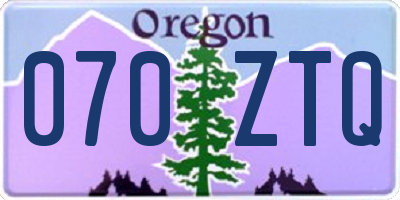 OR license plate 070ZTQ