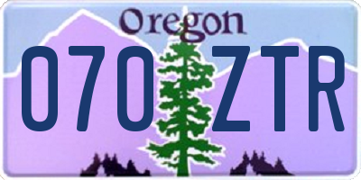 OR license plate 070ZTR