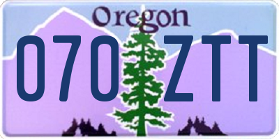 OR license plate 070ZTT