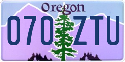 OR license plate 070ZTU