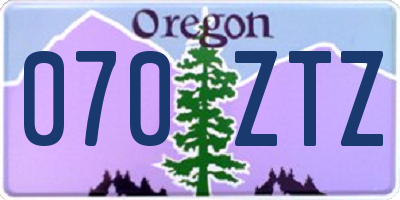 OR license plate 070ZTZ