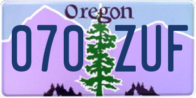 OR license plate 070ZUF