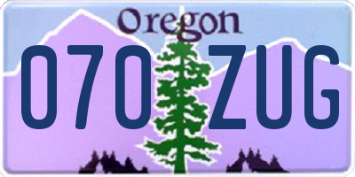 OR license plate 070ZUG