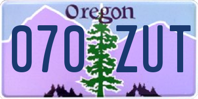 OR license plate 070ZUT