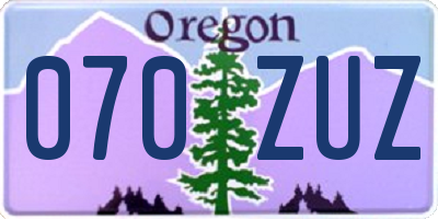 OR license plate 070ZUZ