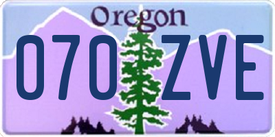 OR license plate 070ZVE