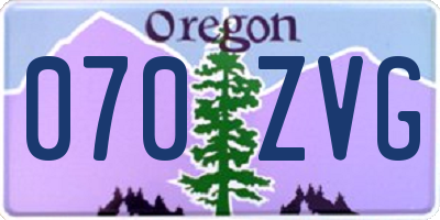OR license plate 070ZVG