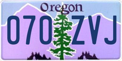OR license plate 070ZVJ