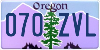 OR license plate 070ZVL