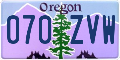 OR license plate 070ZVW