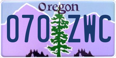 OR license plate 070ZWC