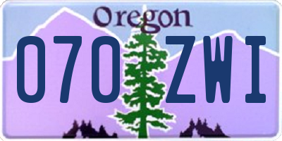 OR license plate 070ZWI