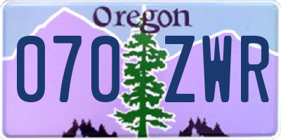 OR license plate 070ZWR