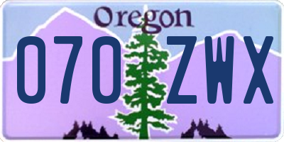 OR license plate 070ZWX