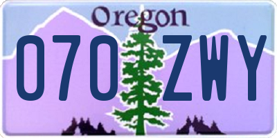 OR license plate 070ZWY