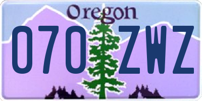 OR license plate 070ZWZ