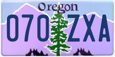 OR license plate 070ZXA