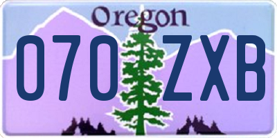 OR license plate 070ZXB