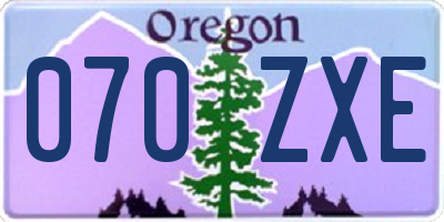 OR license plate 070ZXE