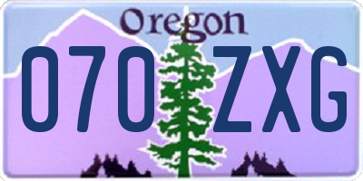 OR license plate 070ZXG