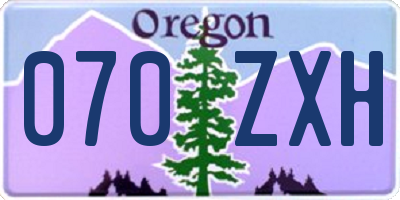 OR license plate 070ZXH
