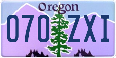 OR license plate 070ZXI