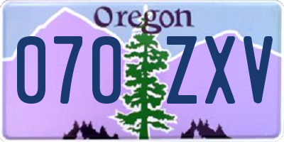 OR license plate 070ZXV