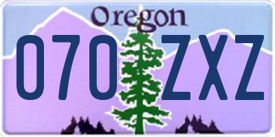 OR license plate 070ZXZ