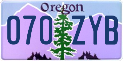 OR license plate 070ZYB