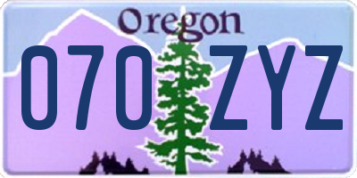 OR license plate 070ZYZ