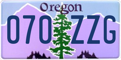 OR license plate 070ZZG