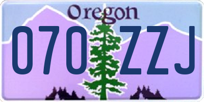 OR license plate 070ZZJ