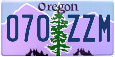 OR license plate 070ZZM