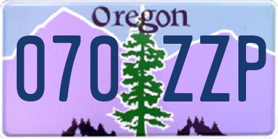 OR license plate 070ZZP