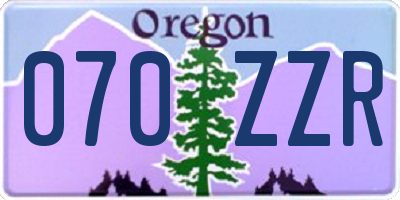 OR license plate 070ZZR