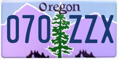 OR license plate 070ZZX