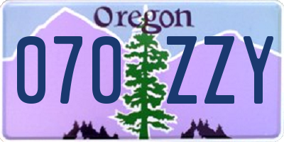 OR license plate 070ZZY