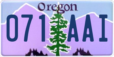 OR license plate 071AAI