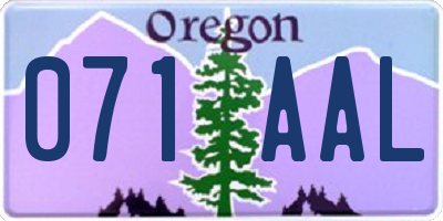 OR license plate 071AAL