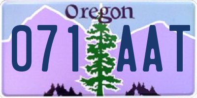OR license plate 071AAT