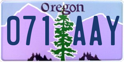OR license plate 071AAY
