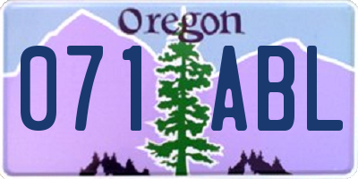 OR license plate 071ABL