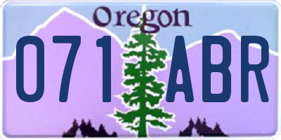 OR license plate 071ABR