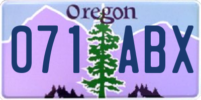 OR license plate 071ABX