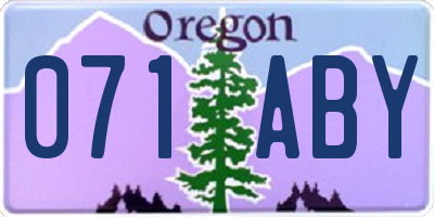 OR license plate 071ABY