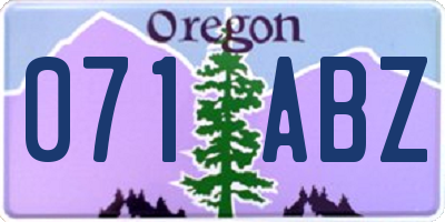 OR license plate 071ABZ