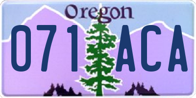 OR license plate 071ACA