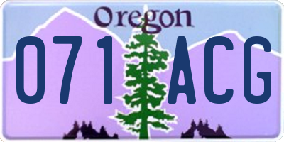 OR license plate 071ACG