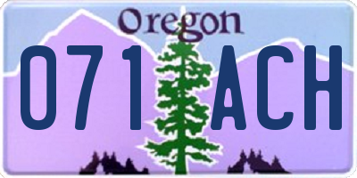 OR license plate 071ACH