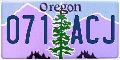 OR license plate 071ACJ